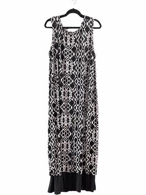 Chico's Black and White Geometric Sleeveless Maxi Dress